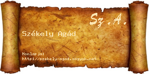 Székely Agád névjegykártya